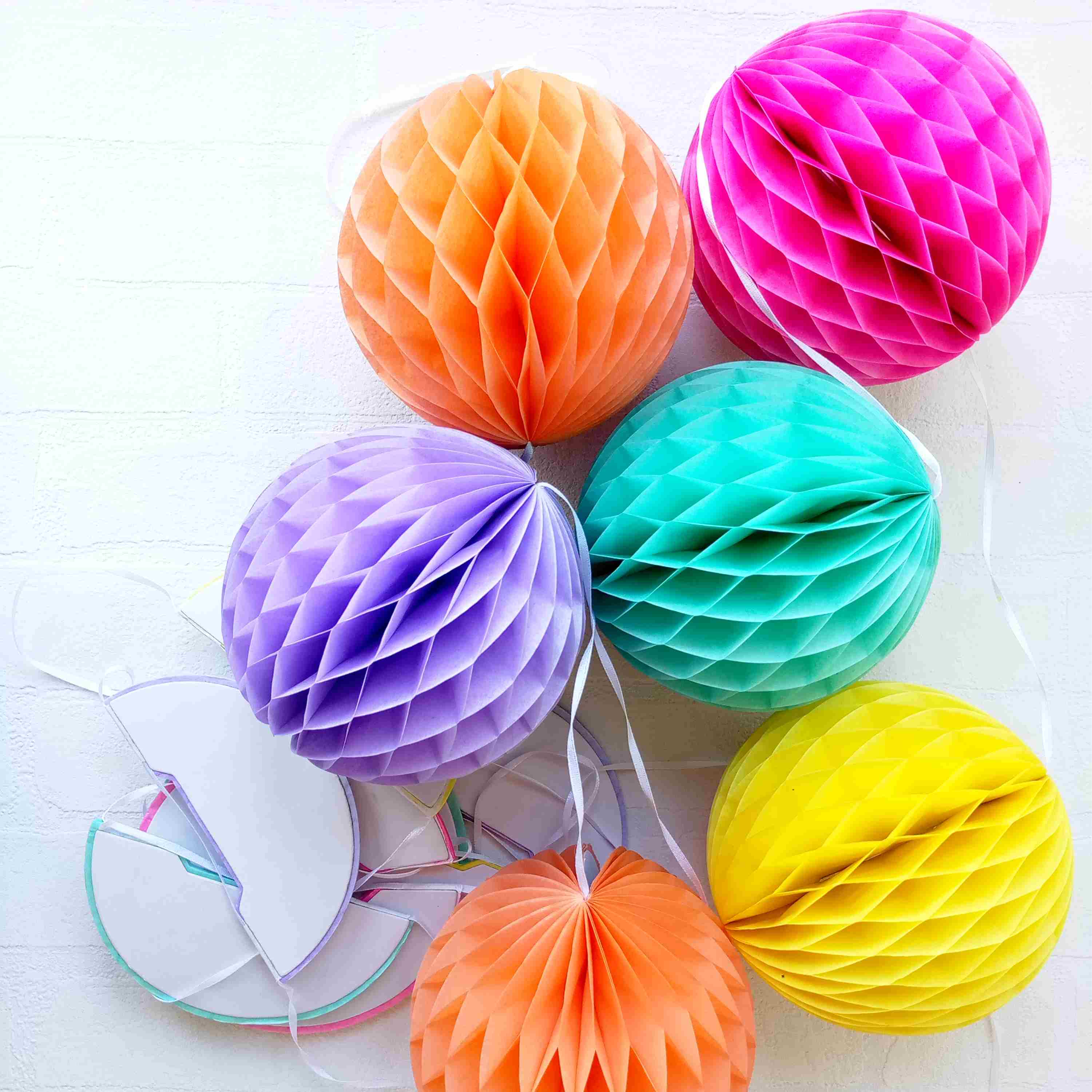 Colorful Paper Honeycomb Balls Garland