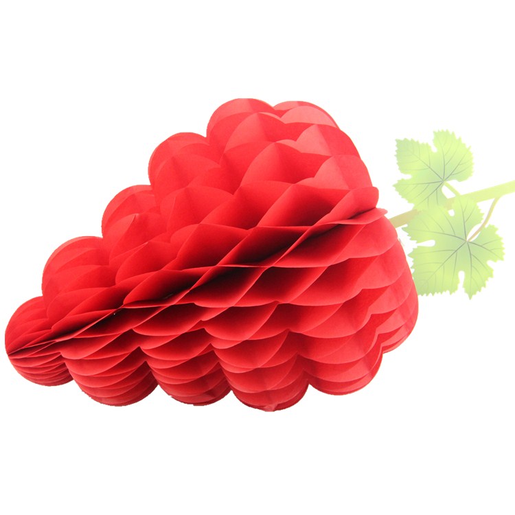 Red Grape Shaped Tissue Paper Honeycomb Balls