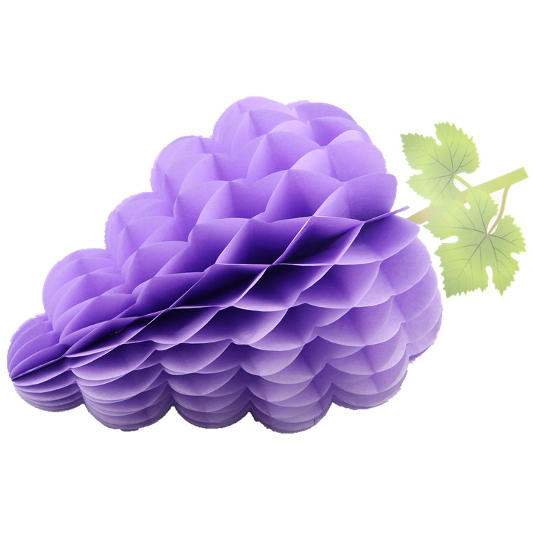 Purple Grape Shaped Tissue Paper Honeycomb Balls