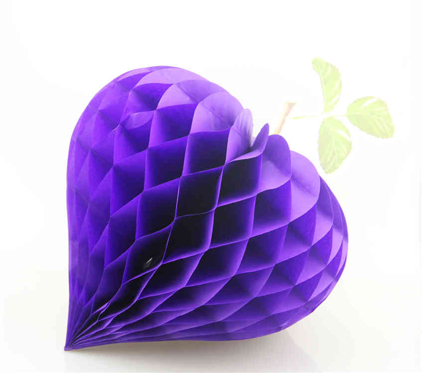 Purple Strawberry Shaped Tissue Paper Honeycomb Balls 