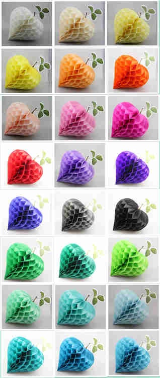 Colorful Strawberry Shaped Tissue Paper Honeycomb Balls 