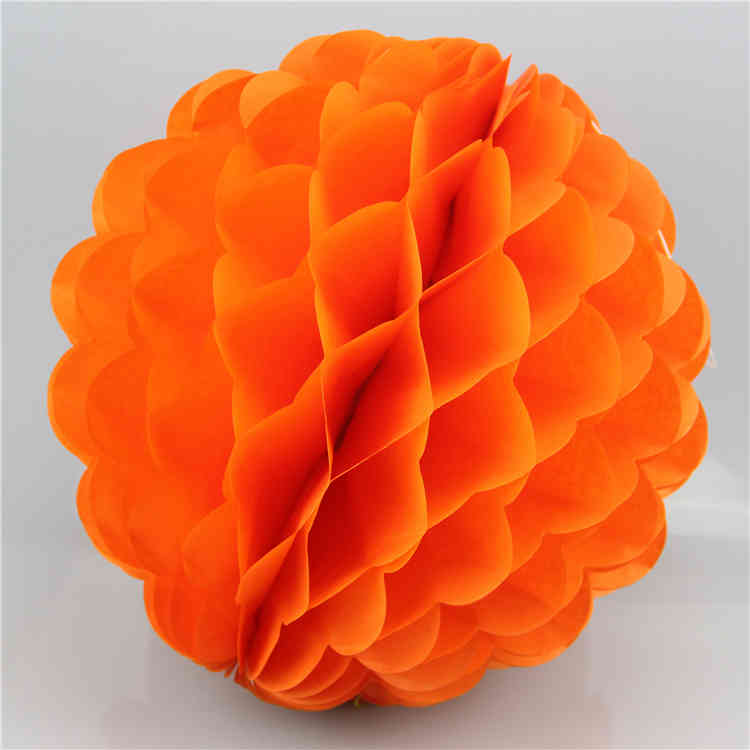 Orange Special Shaped Tissue Paper Honeycomb Ball
