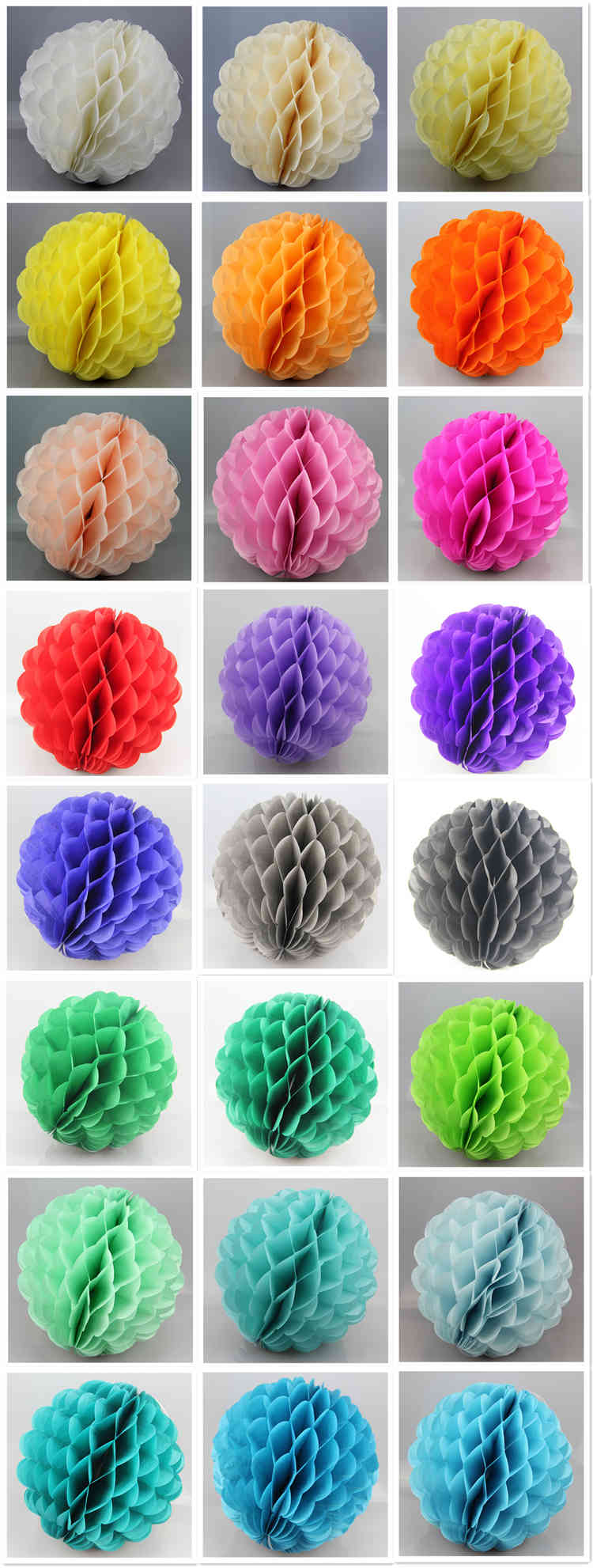 colorful Special Shaped Tissue Paper Honeycomb Ball