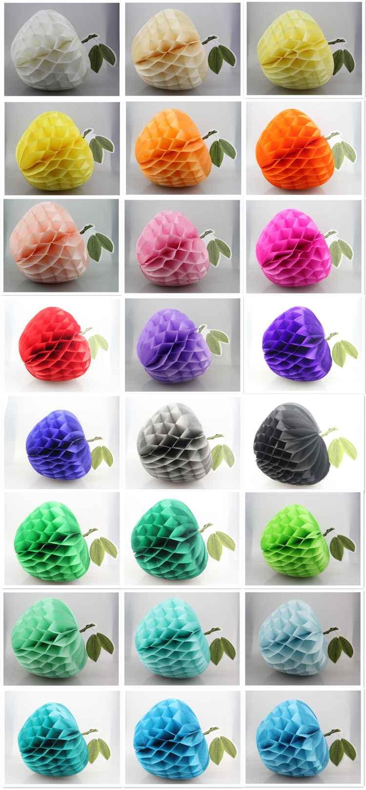 Colorful Tissue Apple Honeycomb balls For Party Decorations 