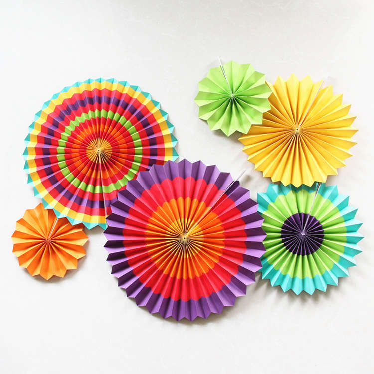 colorful paper fan set