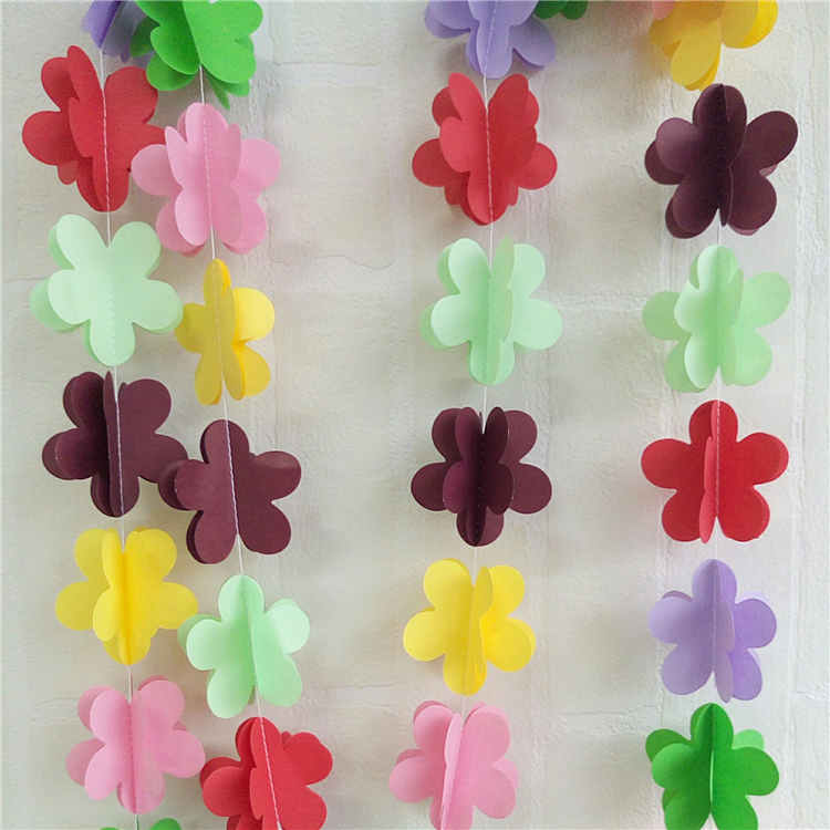 Multicolour 3D Flower Paper String Garland