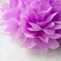 Umiss de papel flores de la luz púrpura de papel pom poms las decoraciones para boda
