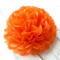 pom poms de tejido naranja, bola de papel decoraciones