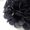 pompones negros fiesta decoraciones, papel de tejido soplos