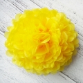 Ranúnculo amarillo papel puff bolas, pompones grandes, decoraciones despedida de soltera