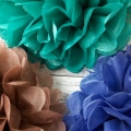 Maricones de papel de seda de color mezclado de papel decoración de bolas pom poms de bebé ducha