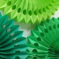 Umiss 3 piezas verde partido favorece decoraciones de abanicos de papel de copo de nieve