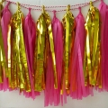 Umiss oro y borla rosa garland colgantes decoración de papel para despedida de soltera fiesta