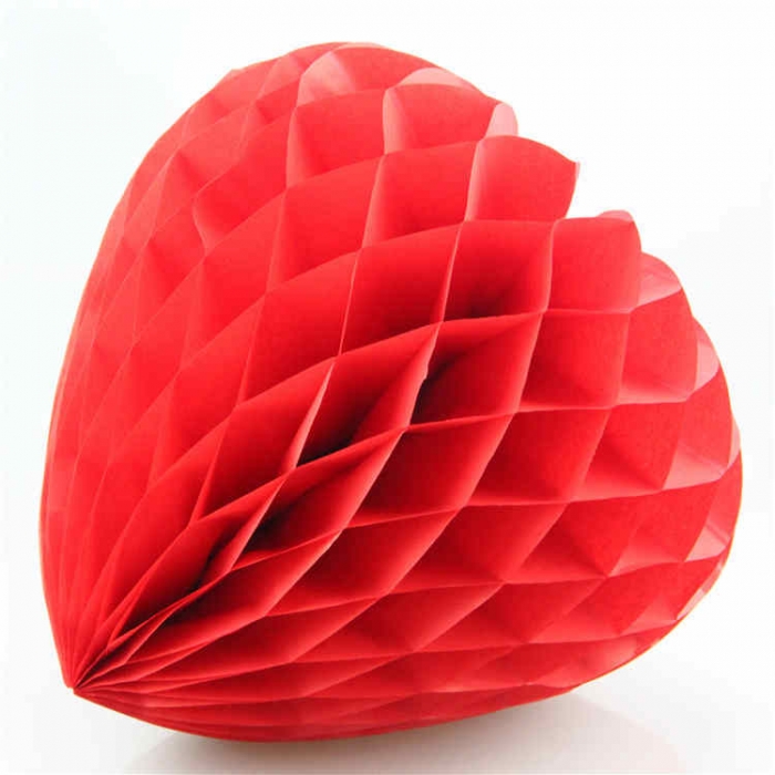 Love Shaped Tissue Paper Honeycomb Ball