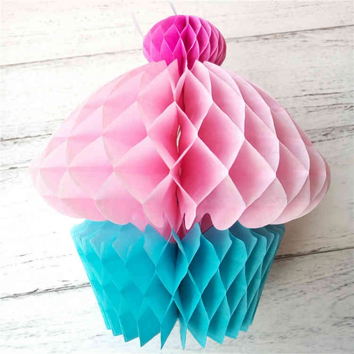 Tissue Paper Honeycomb Cupcakes