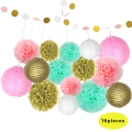 16 piezas / set # 050516 decoraciones de fiesta de cumpleaños rosa juego de menta
