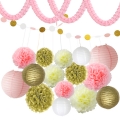 18 piezas / set # 072618 decoraciones de fiesta de cumpleaños rosa azul conjunto