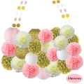 26pcs / set # 052226 decoraciones de la fiesta de cumpleaños conjunto de oro rosa marfil blanco