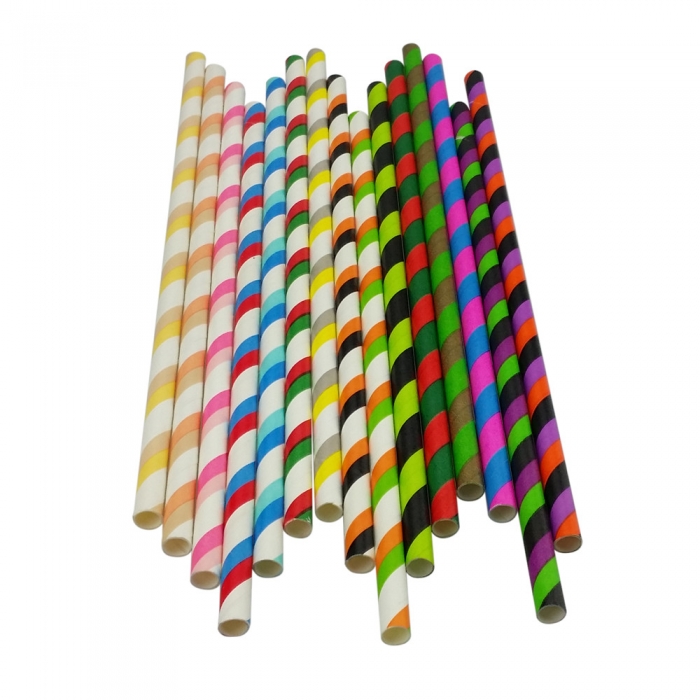 Multicolour Striped Paper Straws Wholesale