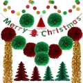 Feliz Navidad decoraciones papel panal árbol banner