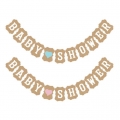 decoraciones de papel baby shower banner niño y niña