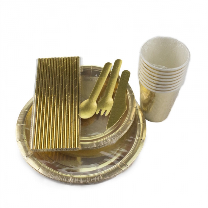 Gold Party Tableware Kit